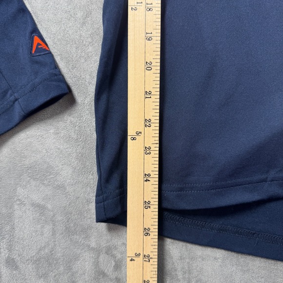 Antigua Chicago Bears Mens Small Quarter Zip Pullover Navy Blue Orange NFL - Picture 7 of 11